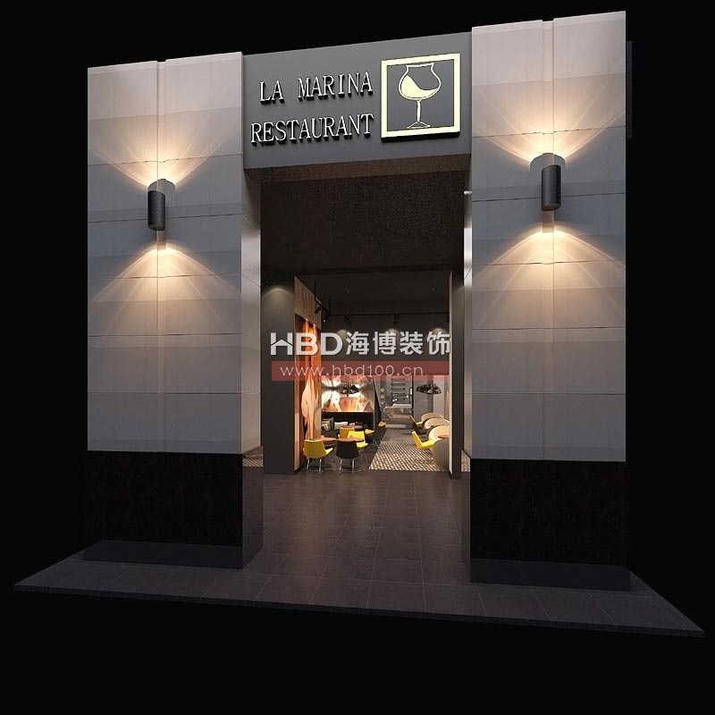 拉馬莉娜西餐廳設(shè)計裝修 門頭設(shè)計